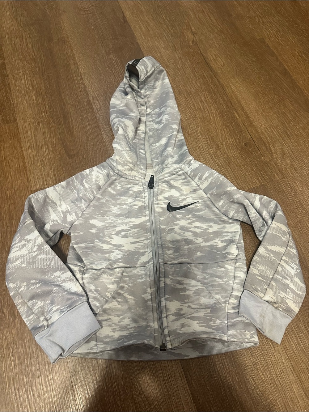 Nike Kids Light Grey Camo Zip Hoodie